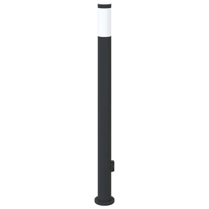 pullertlampe med stikkontakt 110 cm rustfrit stål IP44