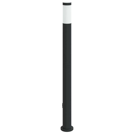 pullertlampe med stikkontakt 110 cm rustfrit stål IP44