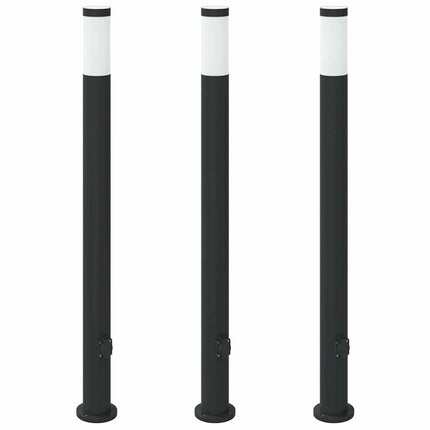pullertlamper med stikkontakt 3 stk. 110 cm rustfrit stål IP44