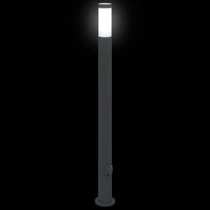 pullertlamper med stikkontakt 3 stk. 110 cm rustfrit stål IP44