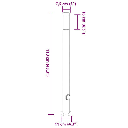 pullertlamper med stikkontakt 3 stk. 110 cm rustfrit stål IP44