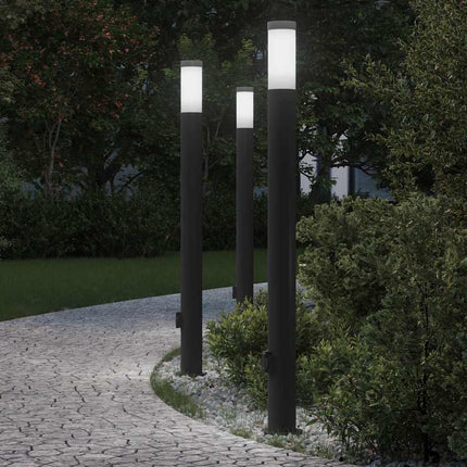 pullertlamper med stikkontakt 3 stk. 110 cm rustfrit stål IP44