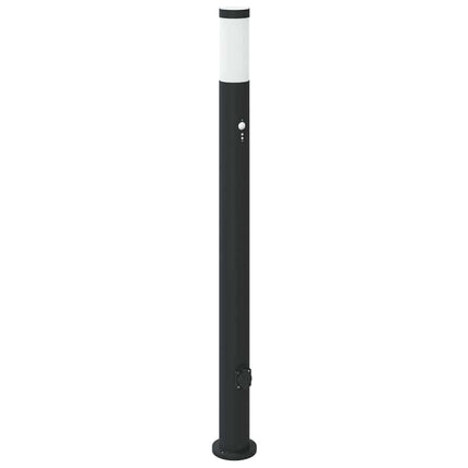 pullertlamper med sensor og stikkontakt 3 stk. 110 cm rustfrit stål IP44