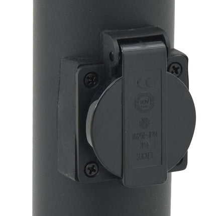pullertlamper med sensor og stikkontakt 3 stk. 110 cm rustfrit stål IP44