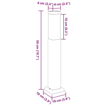 pullertlampe 50 cm rustfrit stål IP44