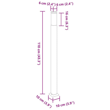 pullertlampe 110 cm rustfrit stål IP44
