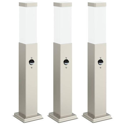 pullertlamper med sensor 3 stk. 50 cm rustfrit stål IP44