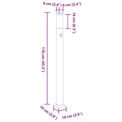 pullertlampe med sensor 110 cm rustfrit stål IP44