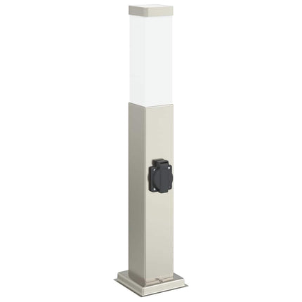 pullertlampe med stikkontakt 50 cm rustfrit stål IP44