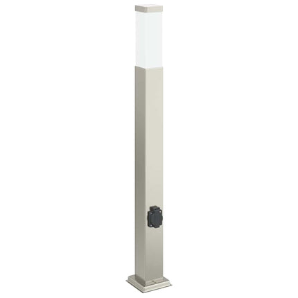 pullertlamper med stikkontakt 3 stk. 80 cm rustfrit stål IP44