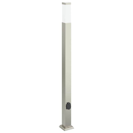pullertlampe med stikkontakt 110 cm rustfrit stål IP44