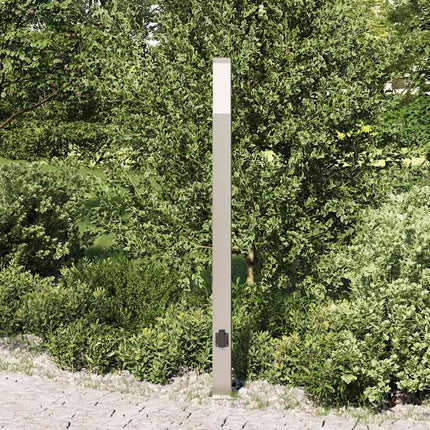 pullertlampe med stikkontakt 110 cm rustfrit stål IP44