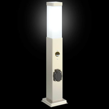pullertlamper med sensor og stikkontakt 3 stk. 50 cm rustfrit stål IP44