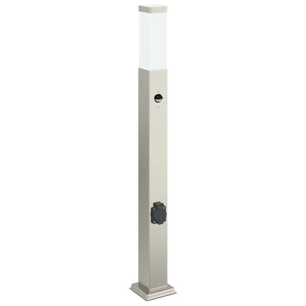 pullertlampe med sensor og stikkontakt 80 cm rustfrit stål IP44