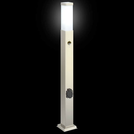 pullertlamper med sensor og stikkontakt 3 stk. 80 cm rustfrit stål IP44
