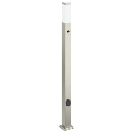 pullertlamper med sensor og stikkontakt 3 stk. 110 cm rustfrit stål IP44