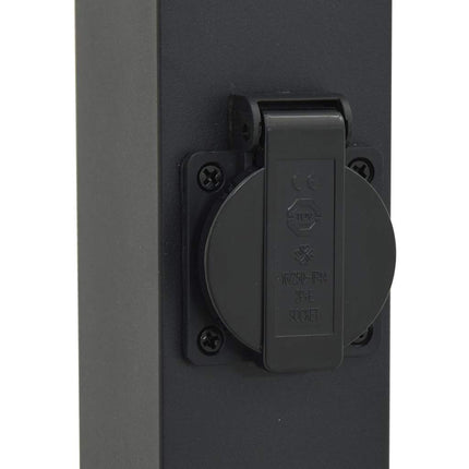 pullertlamper med sensor og stikkontakt 3 stk. 80 cm sort IP44