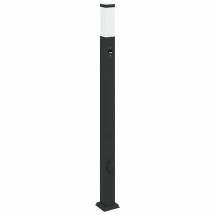 pullertlamper med sensor og stikkontakt 3 stk. 110 cm sort IP44