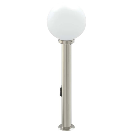 pullertlampe med stikkontakt 80 cm rustfrit stål IP44