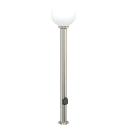 pullertlampe med stikkontakt 120 cm rustfrit stål IP44