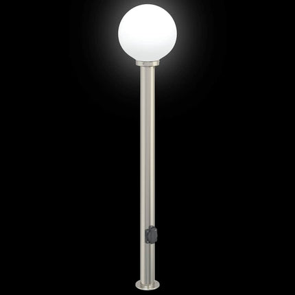 pullertlamper med stikkontakt 3 stk. 120 cm rustfrit stål IP44