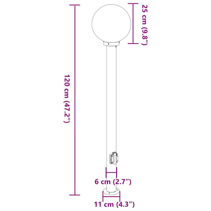 pullertlamper med stikkontakt 3 stk. 120 cm rustfrit stål IP44