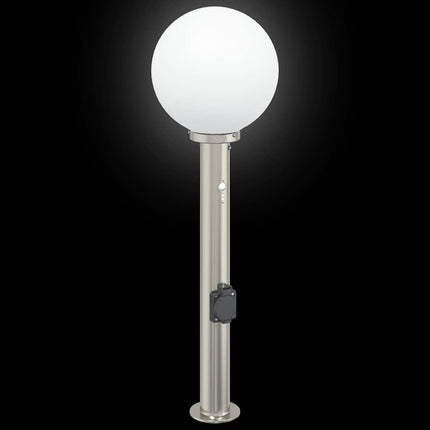 pullertlampe med sensor og stikkontakt 80 cm rustfrit stål IP44