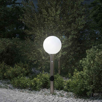 pullertlampe med sensor og stikkontakt 80 cm rustfrit stål IP44