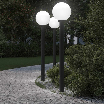 pullertlamper med sensor 3 stk. 120 cm sort IP44