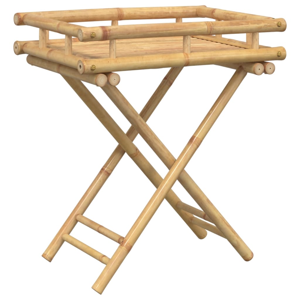 foldbart bakkebord 60x40x68 cm bambus