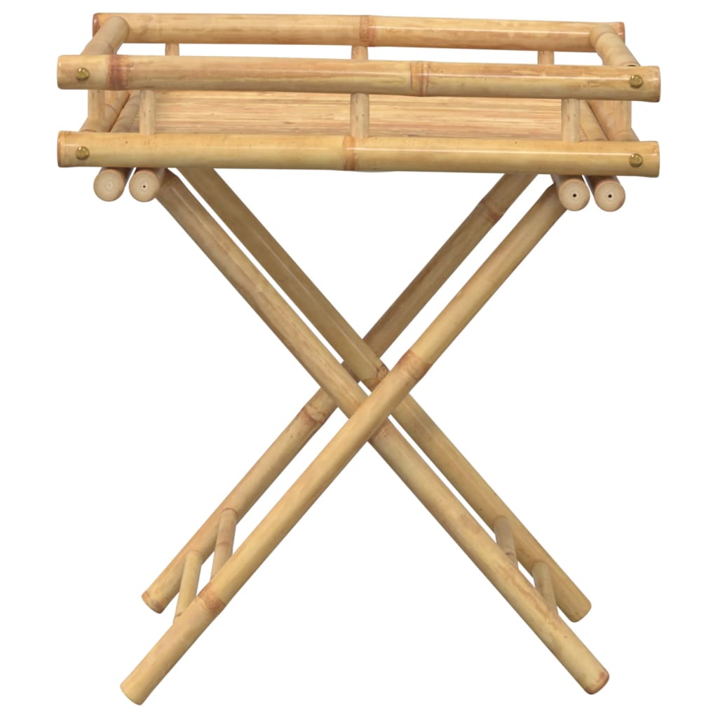 foldbart bakkebord 60x40x68 cm bambus