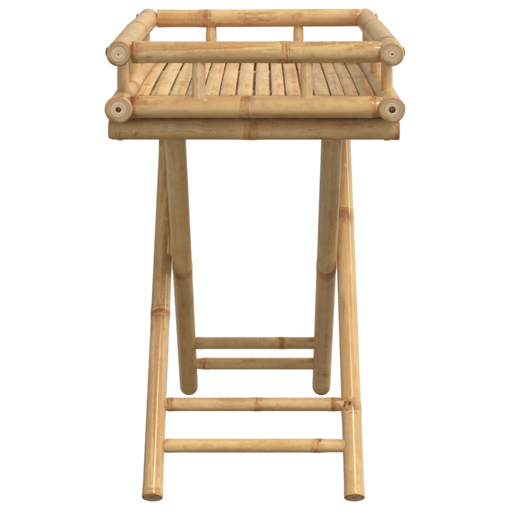 foldbart bakkebord 60x40x68 cm bambus