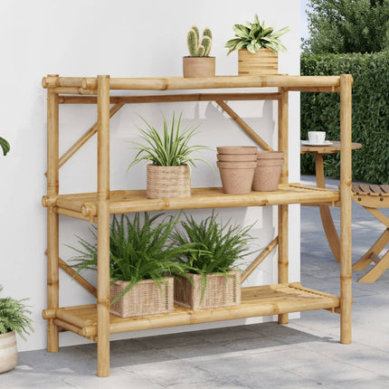 reol med 3 hylder 100x40x90 cm bambus