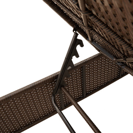 liggestole 2 stk. med hynder polyrattan brun