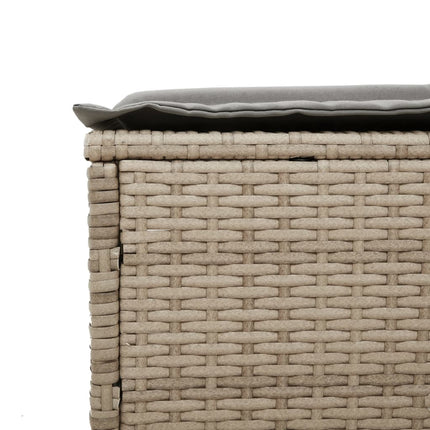 liggestole 2 stk. med hynder polyrattan beige