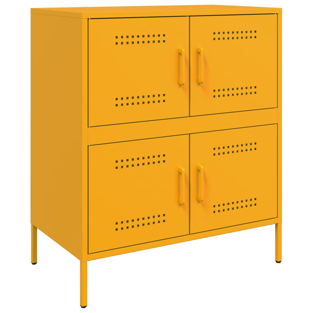 skab 68x39x79 cm stål sennepsgul