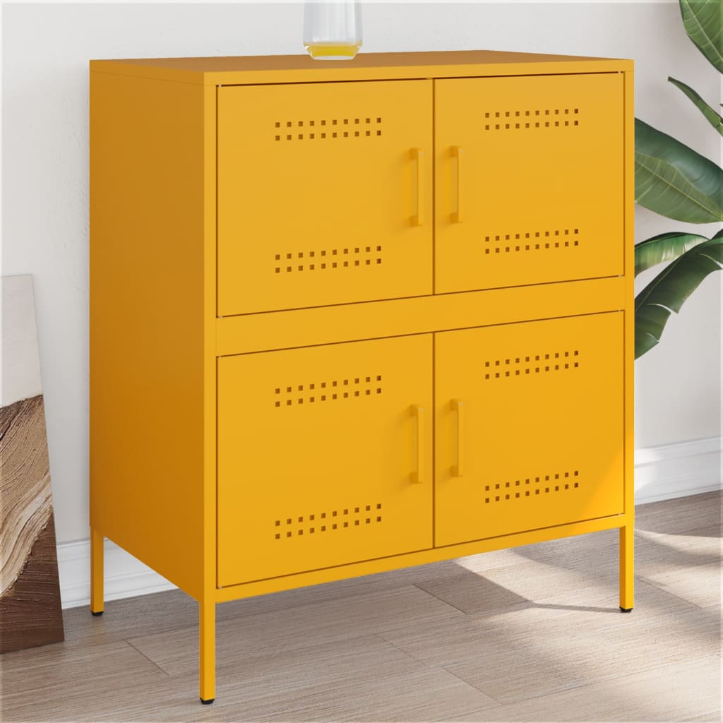 skab 68x39x79 cm stål sennepsgul