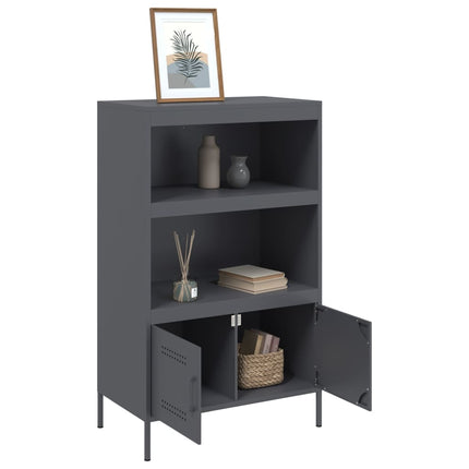 højskab 68x39x113 cm stål antracitgrå