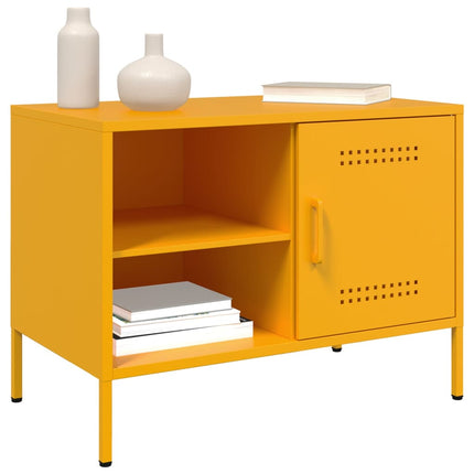 tv-bord 68x39x50,5 cm stål sennepsgul