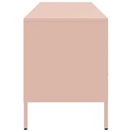 tv-bord 100,5x39x50,5 cm stål lyserød