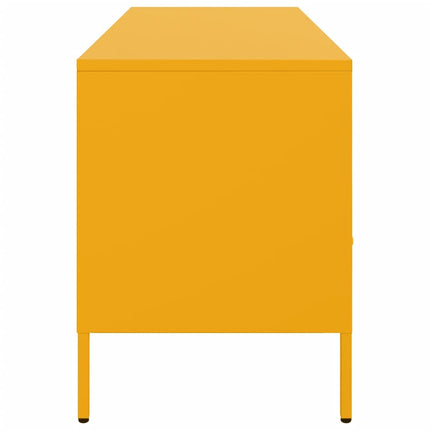 tv-bord 100,5x39x50,5 cm stål sennepsgul