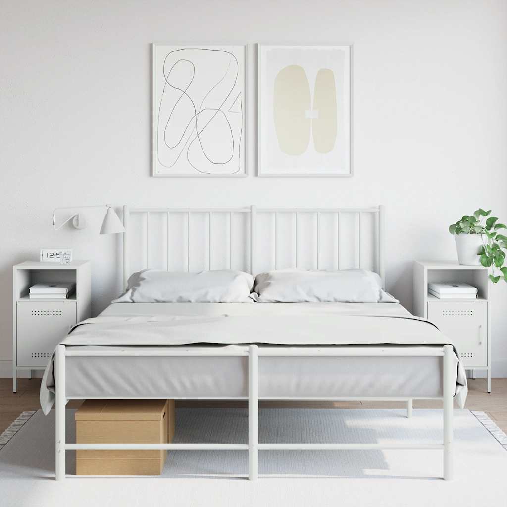 sengeborde 2 stk. 36x39x68 cm stål hvid