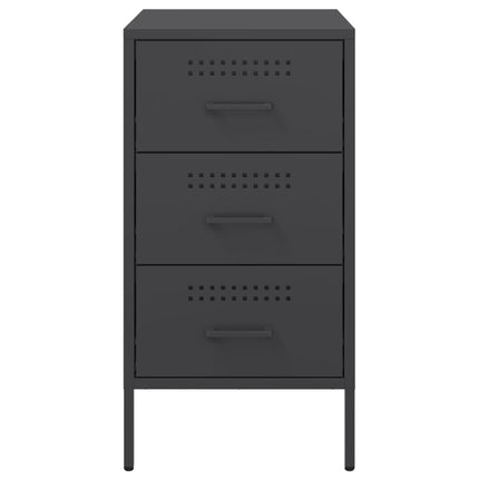 sengeborde 2 stk. 36x39x68 cm stål sort