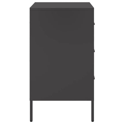 sengeborde 2 stk. 36x39x68 cm stål sort