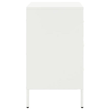 sengebord 36x39x68 cm stål hvid