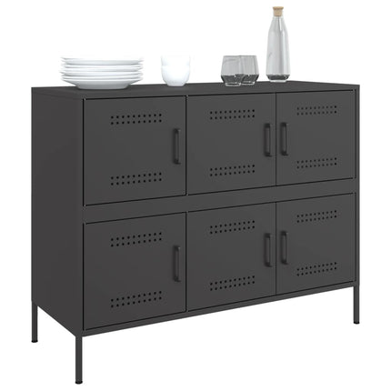 skab 100,5x39x79 cm stål sort