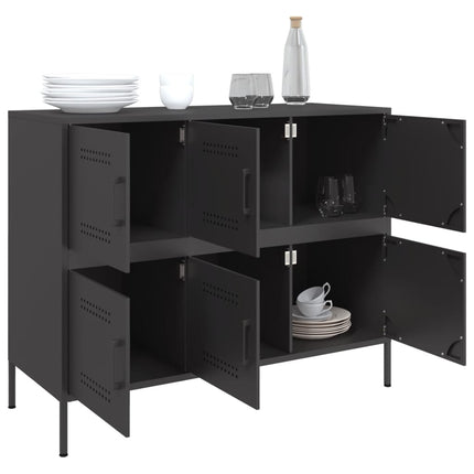 skab 100,5x39x79 cm stål sort