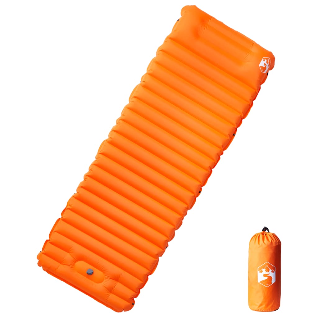 Selvoppusteligt liggeunderlag med pude - 1-person, orange