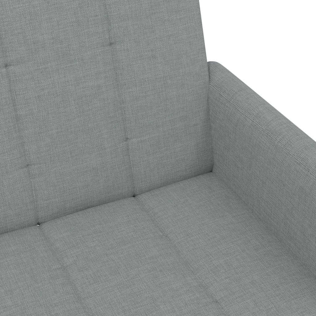 2-personers sovesofa med fodskammel stof lysegrå