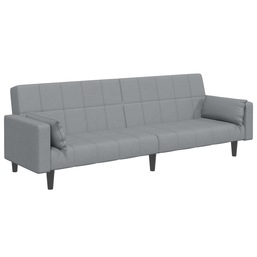 2-personers sovesofa med fodskammel stof lysegrå